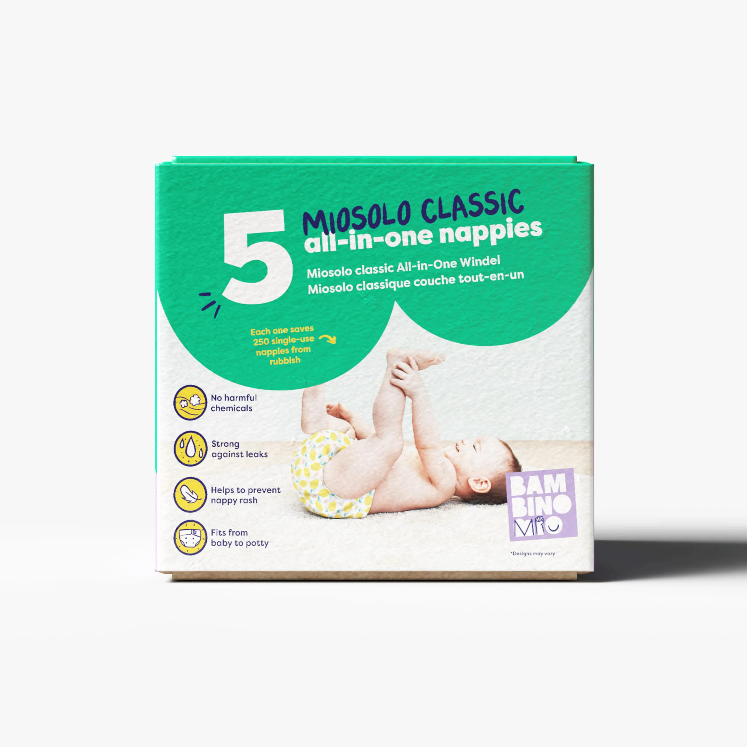 5 Pack Miosolo All-in-One Reusable Nappy in Animals - Image 7