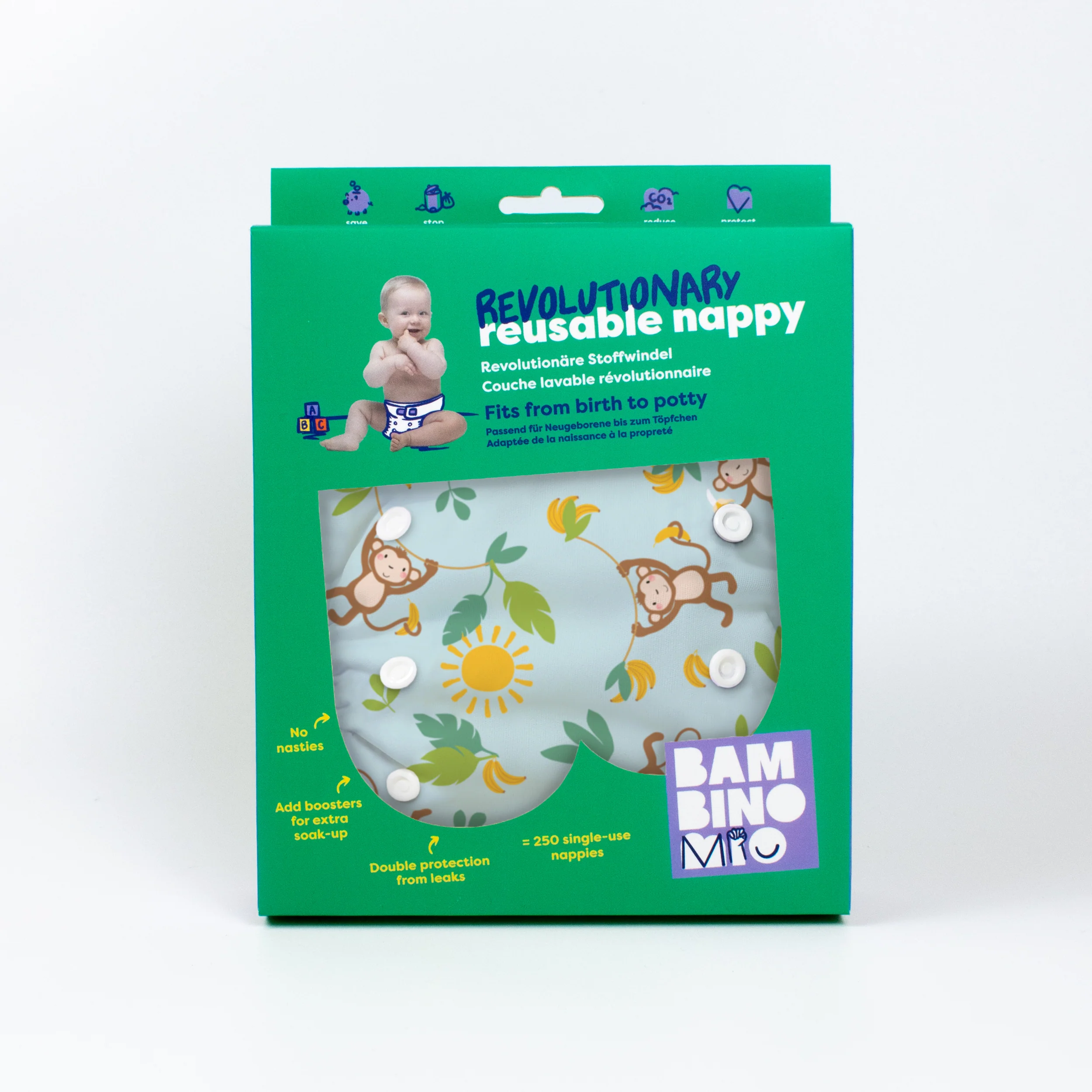 Revolutionary Reusable Nappy in Cheeky Monkeys - Image 7