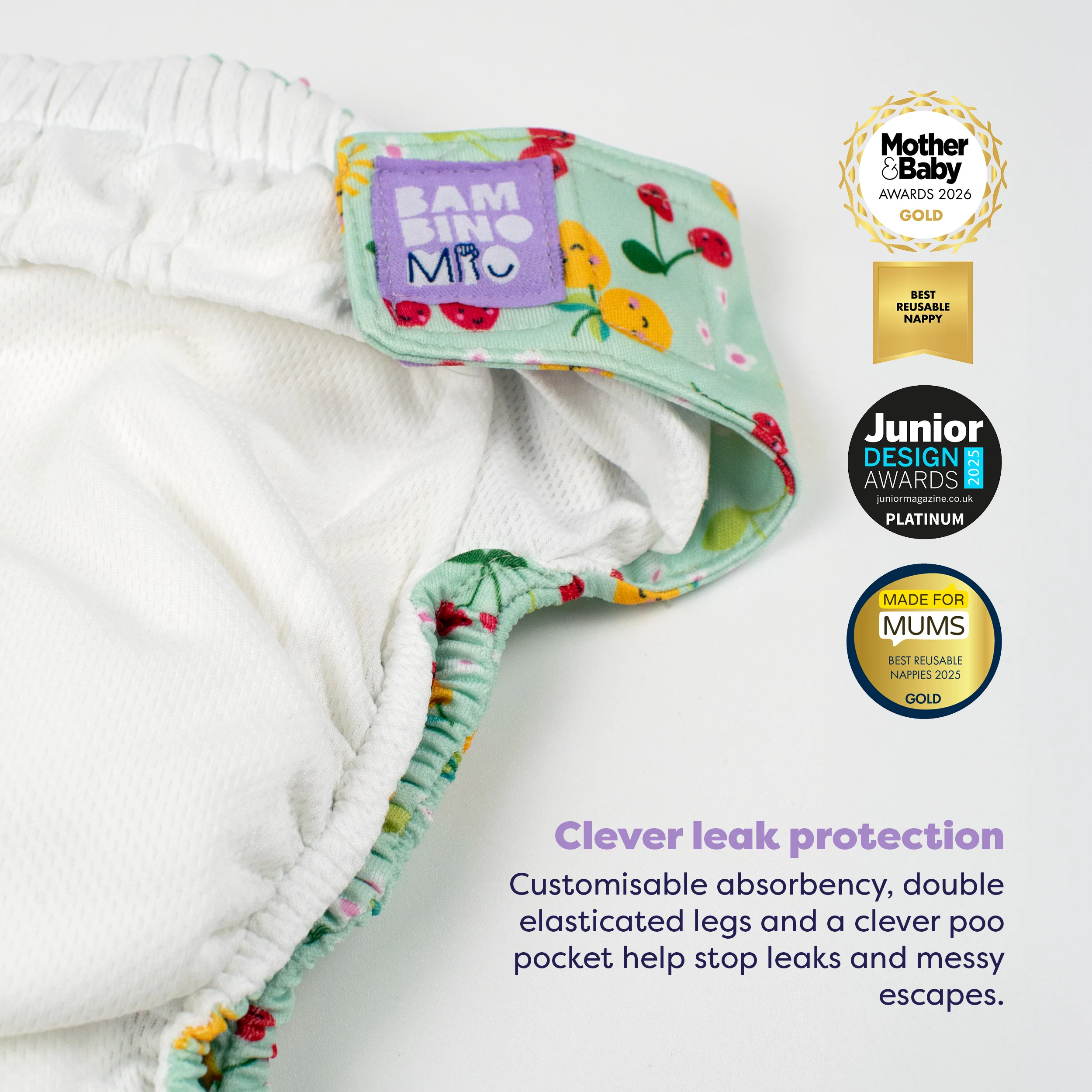 Revolutionary Reusable Nappy in Juicy Fruit - Image 3